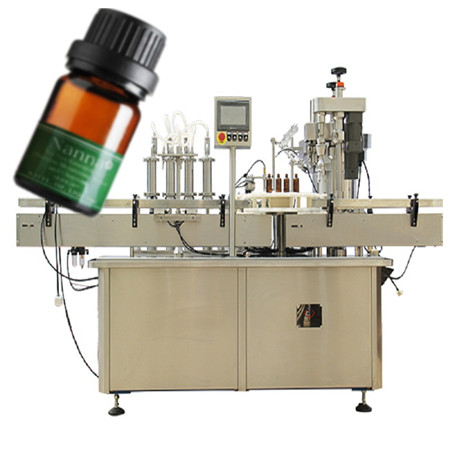 Máy rót chất lỏng dược phẩm với nắp đóng chai và máy dán nhãn Máy rót chai tự động
